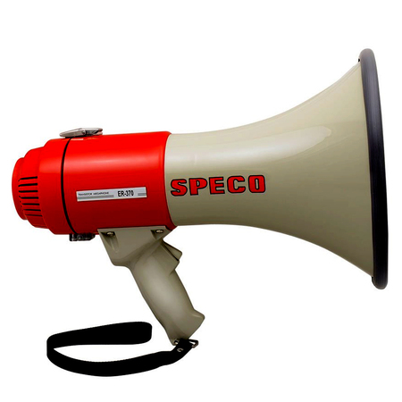 SPECO TECHNOLOGIES ER370 Deluxe Megaphone w/Siren - Red/Grey - 16W ER370